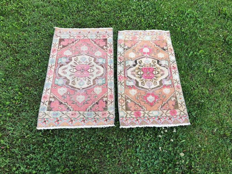Oushak Bath Mat Set Matching Rugs 2x3 Pair Oriental Rugs | Etsy