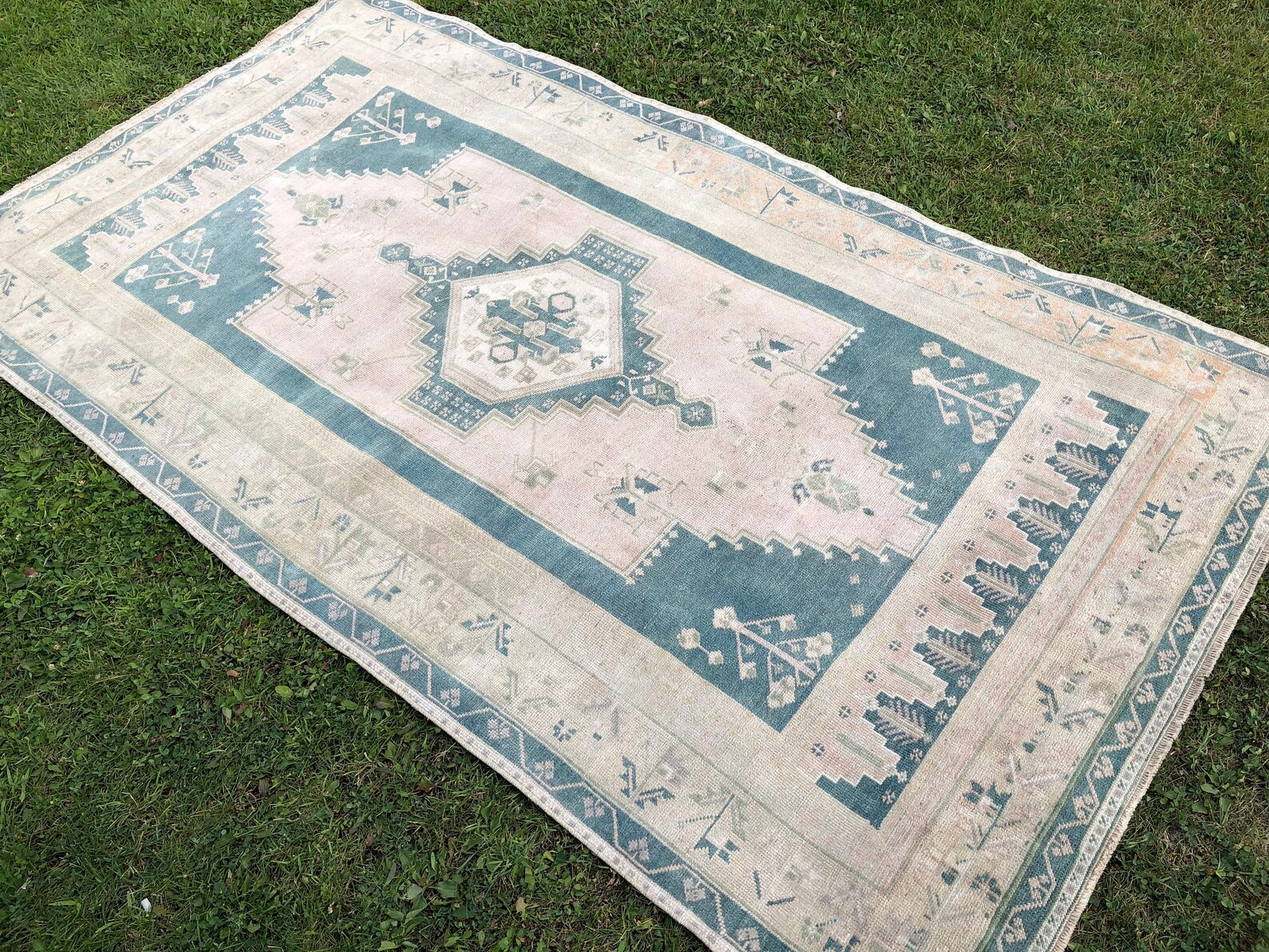 Large Vintage Runner Oushak Area Rug 4x8 Turkish Rug for - Etsy