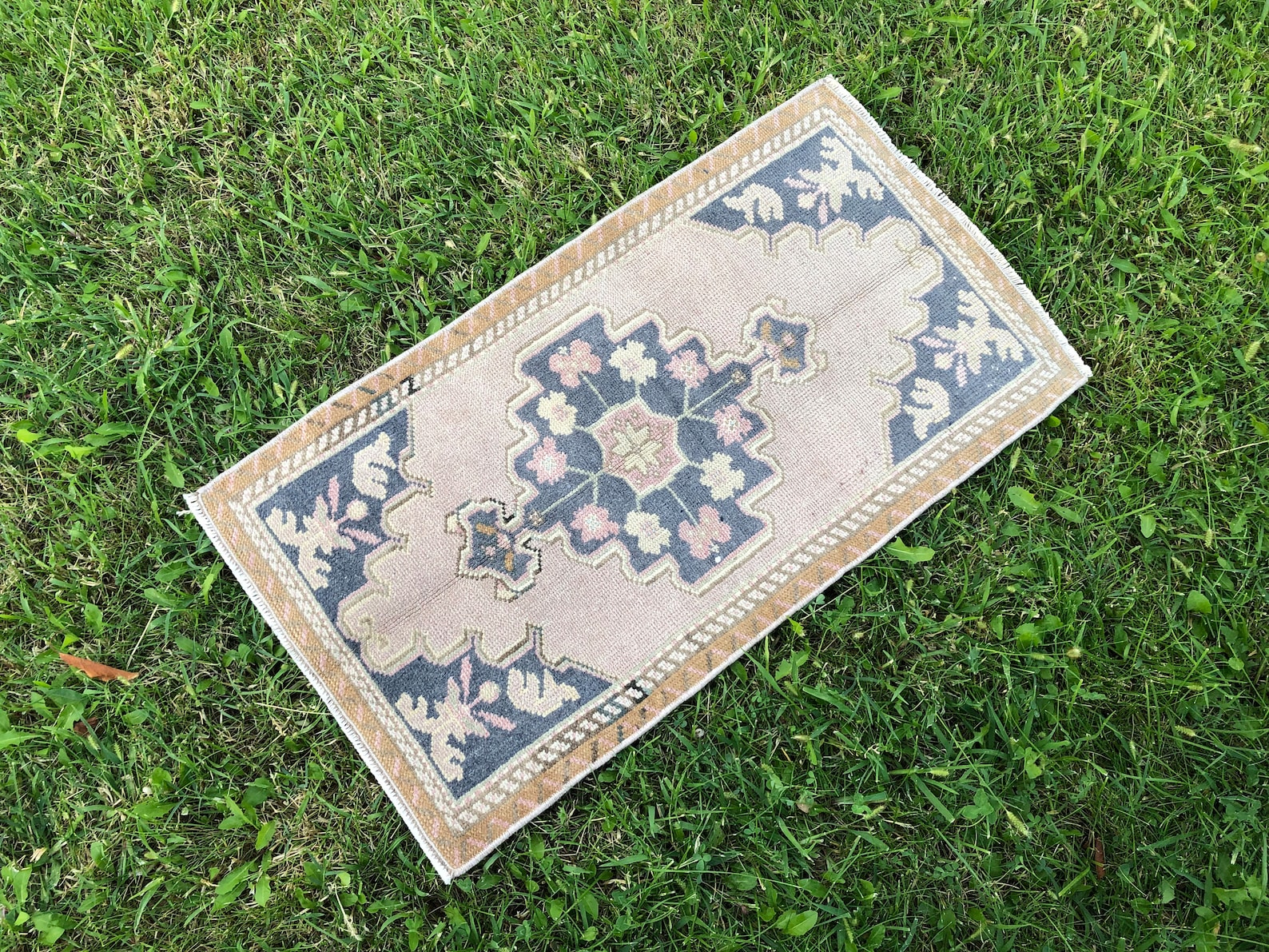 Turkish Bath Rug Small Vintage Runner 2x3 Oushak Rug Pink Etsy