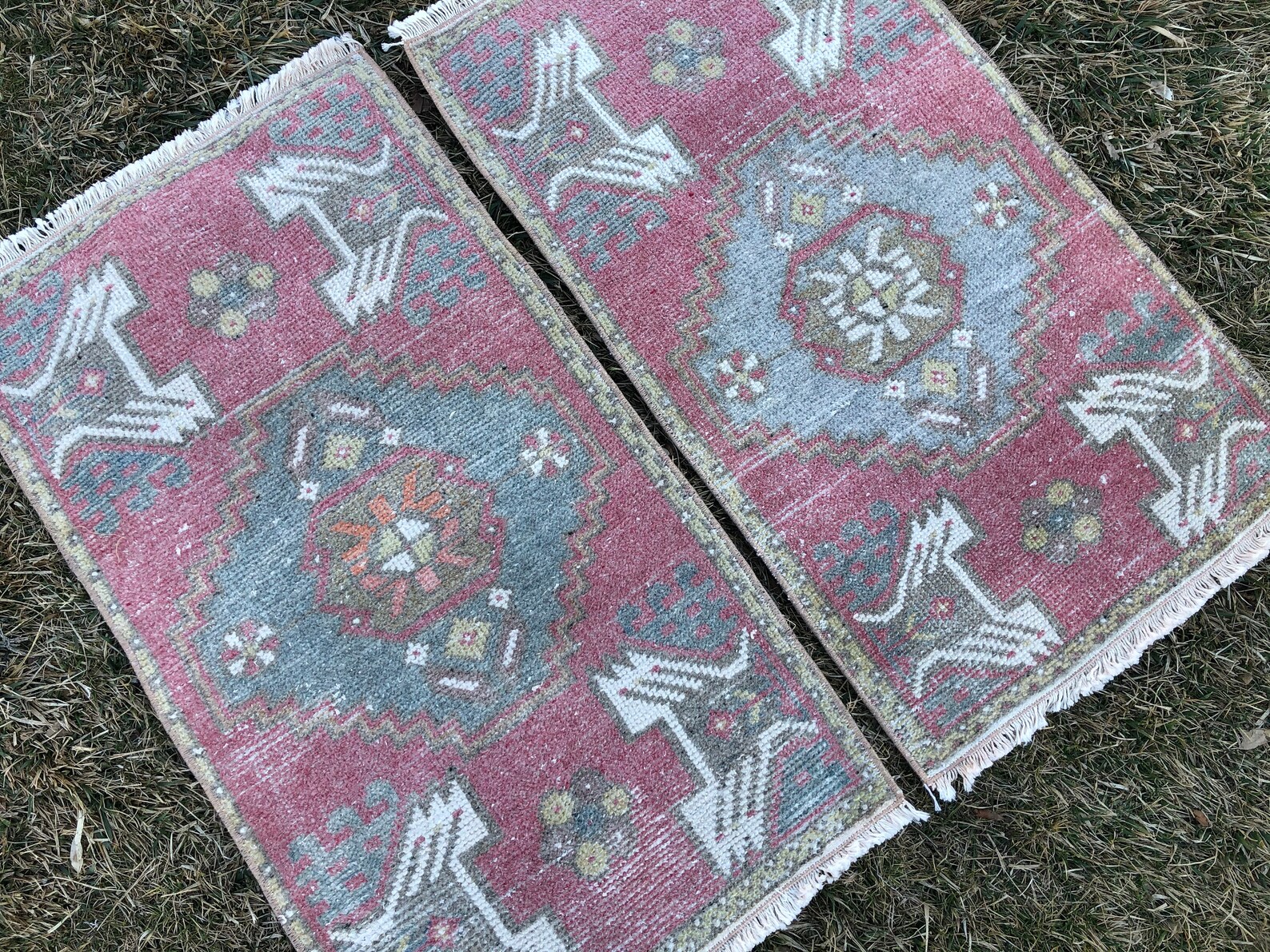 Pair of Turkish Rugs Bathroom Rug Set Matching Oushak Rugs - Etsy