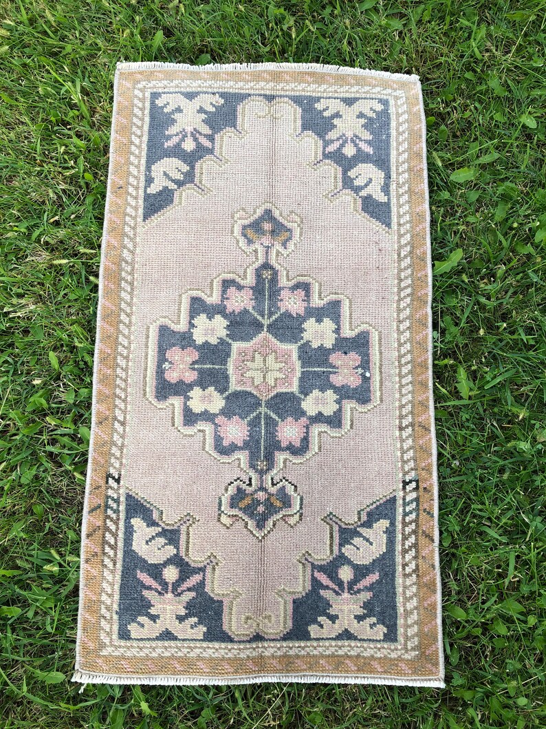 Turkish Bath Rug Small Vintage Runner 2x3 Oushak Rug Pink Etsy