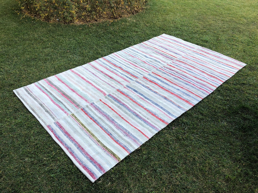 Hand Loomed Rag Rug Turkish Kilim Runner Rug Sweden Rag Rugs Etsy