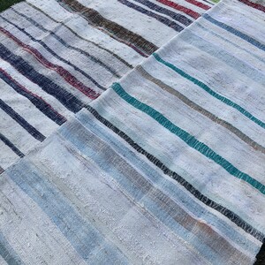 Bohemian Rag Rug, Large Vintage Area Rug, Hand Loomed Rug for Kitchen ...