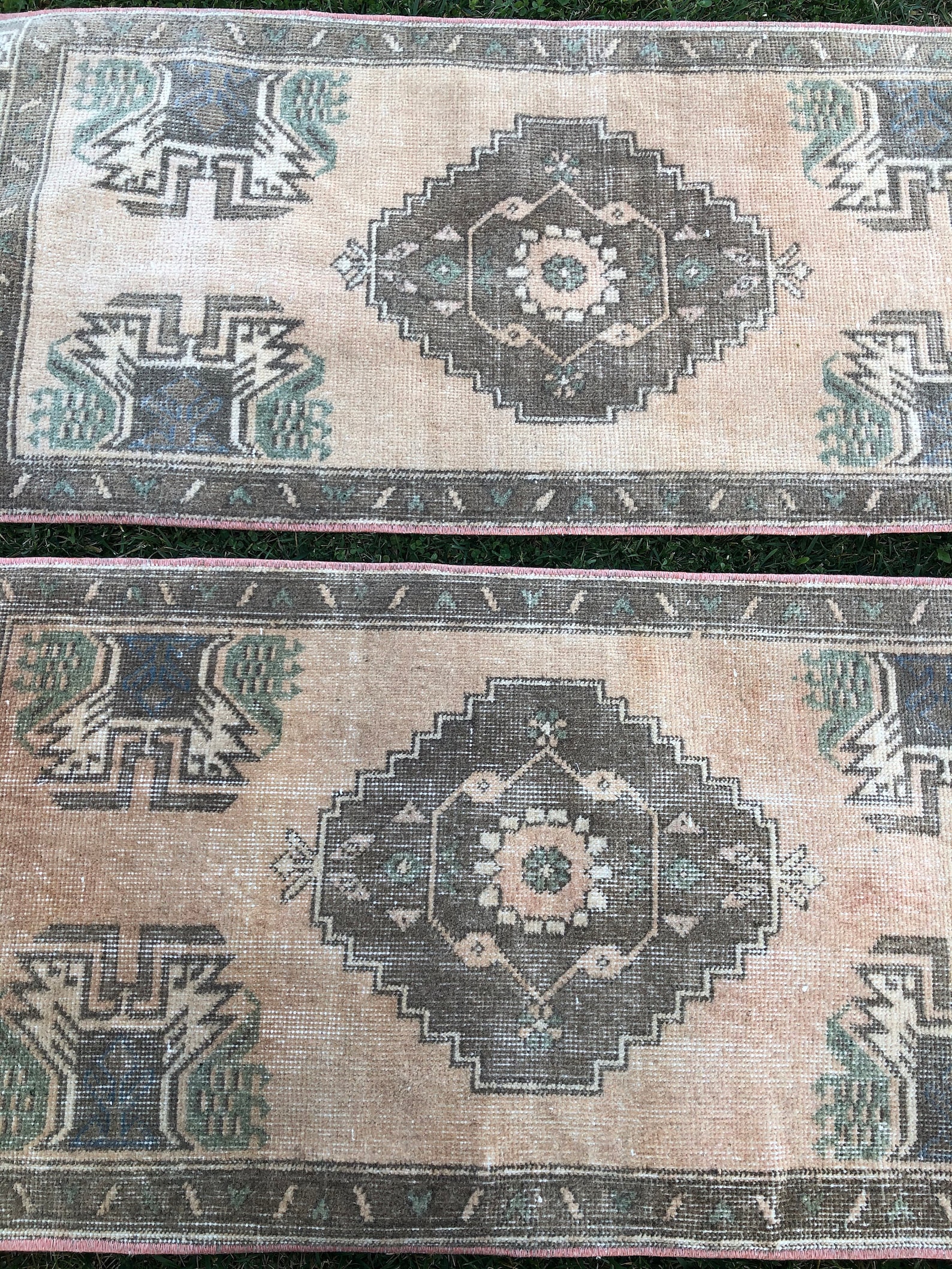 Turkish Bath Mat Set Set of Two Small Oushak Rug 2x4 Vintage | Etsy