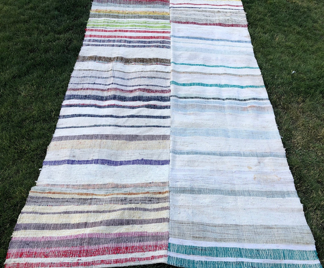 Bohemian Rag Rug Large Vintage Area Rug Hand Loomed Rug for - Etsy