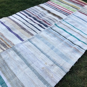Bohemian Rag Rug, Large Vintage Area Rug, Hand Loomed Rug for Kitchen ...