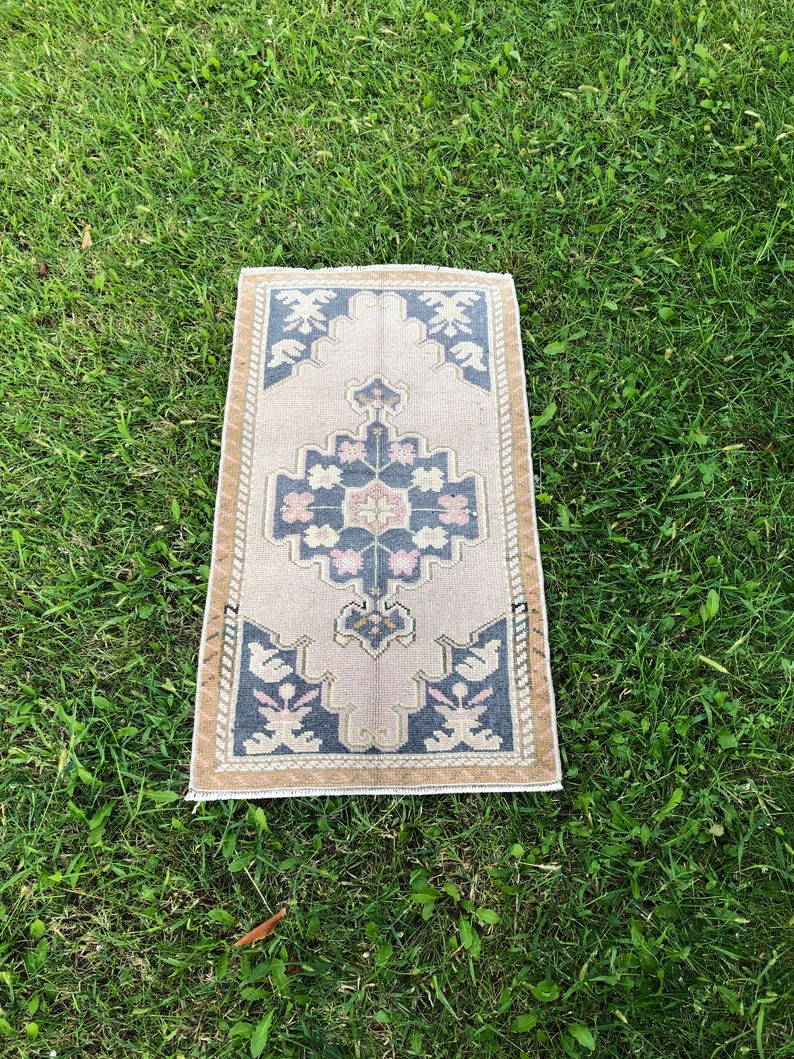 Turkish Bath Rug Small Vintage Runner 2x3 Oushak Rug Pink Etsy