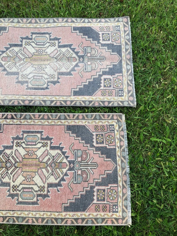 Spookachtig zeewier In de naam Paar Turkse tapijten 2x3 Oushak vloerkleed klein vintage - Etsy België