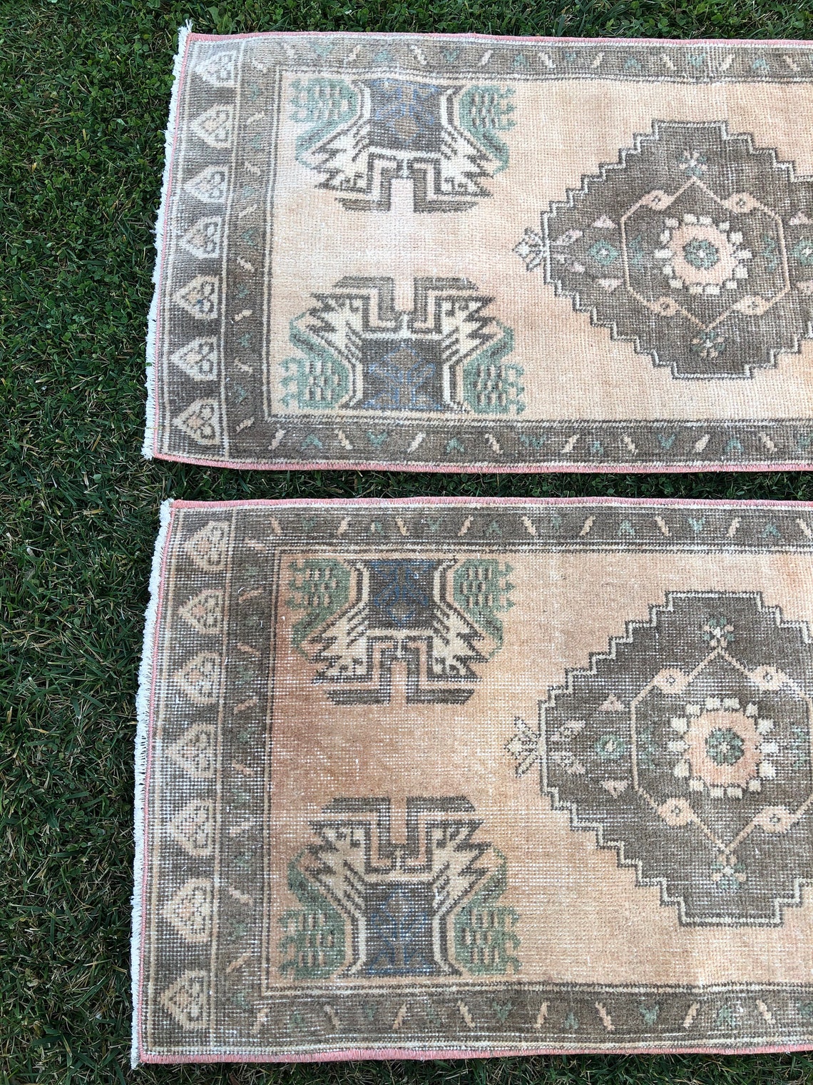 Turkish Bath Mat Set Set of Two Small Oushak Rug 2x4 Vintage | Etsy