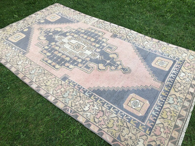 Turkish Pink Rug 4x7 Vintage Rug Oushak Area Rug Wide - Etsy