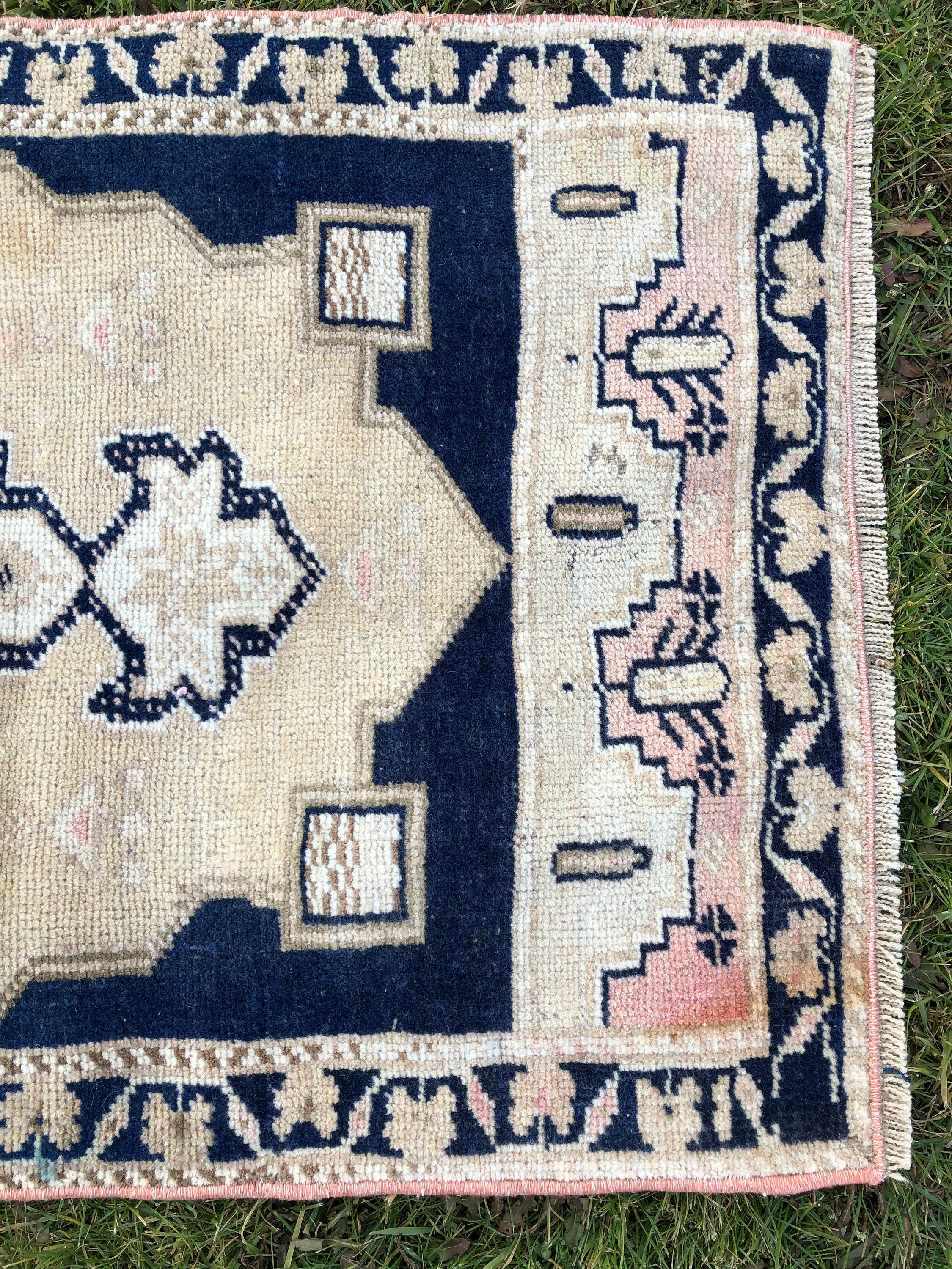 Pair of Turkish Rugs, Set of Rugs, Twin Rug, Matching Rugs, Bathroom Rug  and Mat Set, Mini Oushak Rug, Small Kitchen Runner, 2x3 Vintage Rug 
