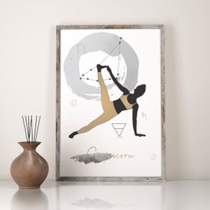Steinbock Sternzeichen, 50% OFF, Steinbock Druck, Sternzeichen Yoga, Yoga Pose, Sternbild Druck, Sternbild, Geburtstagsgeschenk, Vasisthasana, Sternzeichen Karte