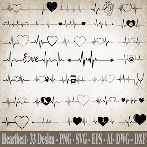 Heartbeat Line Svg, Life Line SVG, Heartbeat Line Pulse Svg, Healthcare svg, Animal Paw Print svg, Cardiogram svg, clipart