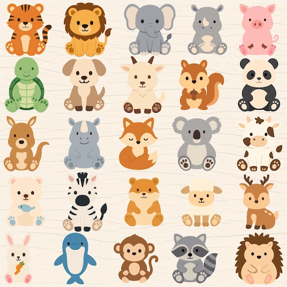 Woodland Animals SVG, Cute Animals SVG, Animals Layered Clipart, Bear, Fox, Reindeer, Rabbit, Kangaroo, Fox, Digital Cut files