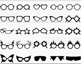 Sunglasses SVG, Glasses Set SVG, Sunglasses SVG, Fashion, Vintage Sunglasses Svg, heart glasses Svg, glasses Silhouette, glasses Outline