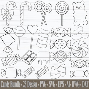 Candy SVG, Candy Cane Svg, Treats Svg, Sweets Svg, Lollipop Svg, Candy Cricut File, Candy Clipart, DXF, EPS, Digital Download