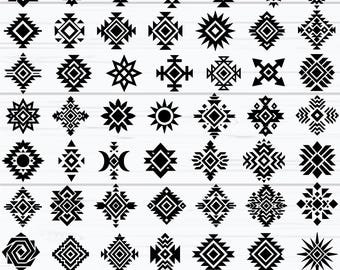 Aztec SVG Bundle, Tribal Svg, Aztec Pattern Svg, Southwestern Elements Svg, Western Svg, Cut file for Cricut, Silhouette, Digital Download
