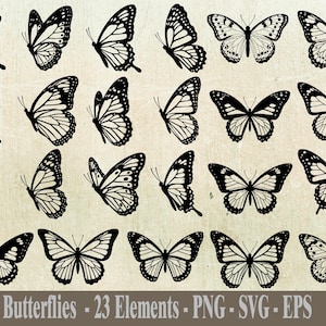 Butterfly SVG bundle, Butterfly Files for Cricut, Butterfly Clipart, Butterfly Outline, Flying Butterfly, Digital Download, Butterfly Png
