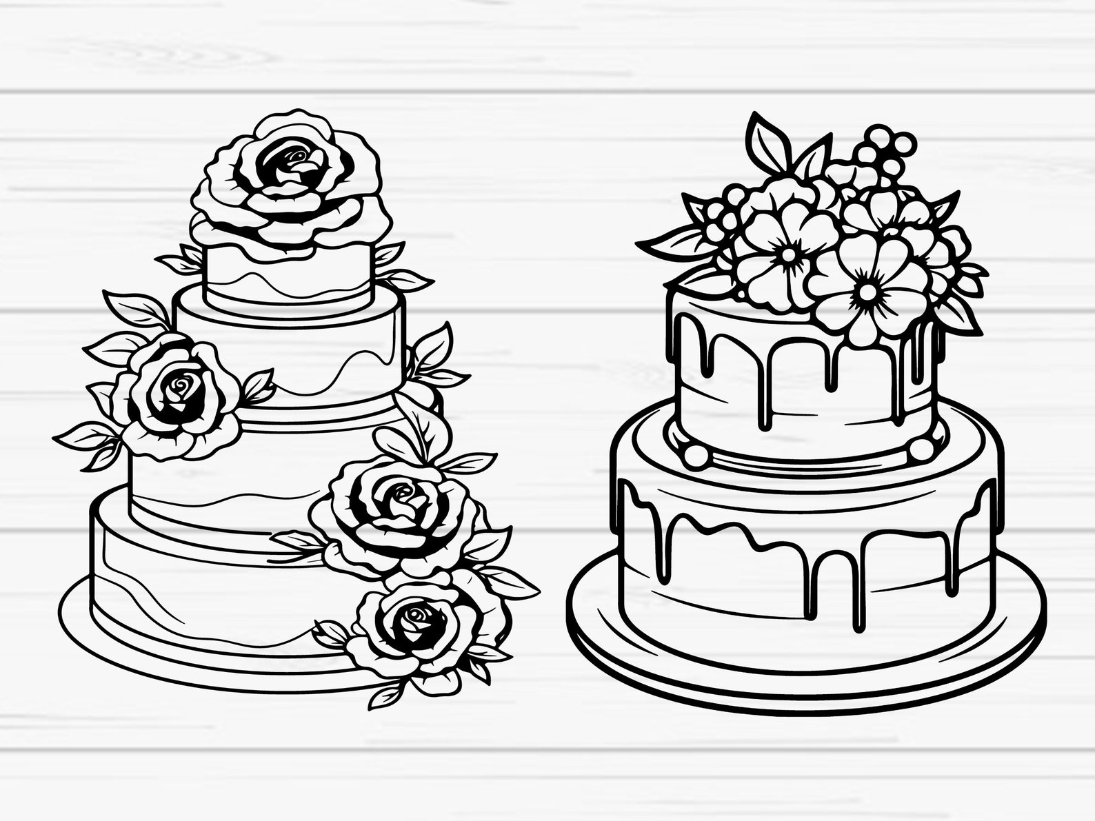 Cake Svg Bundle, Wedding Cake Svg, Birthday Cake Svg, Birthday Party ...