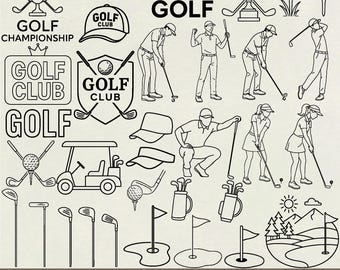 Golf SVG, Golf Ball SVG, Golfer SVG, Golf Club Svg, Golf Cart Svg, Golf Player svg, Golf Clipart, Golf Field svg, Golf Cricut, Digital Files