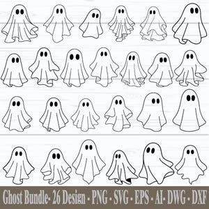 Cute Ghost SVG, Ghost Outline svg, Ghost Clipart For Cricut, Ghost Layered, Spooky season svg, Minimalist ghost svg, Halloween svg, Digital