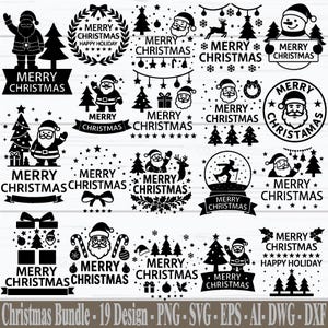 Christmas SVG Bundle, Merry Christmas Svg, Christmas For Cricut, Santa Svg, Snow Man Svg, Christmas ornaments Svg, Digital Download