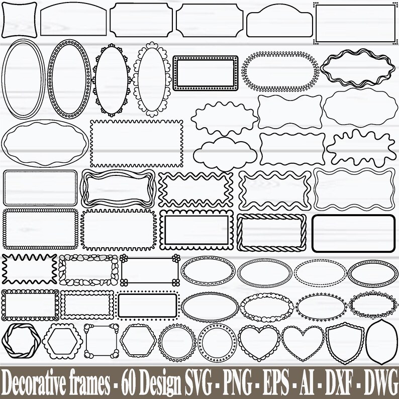 Decorative Frame SVG, Rectangle Frame Svg, Vintage Frames Svg, Oval ...