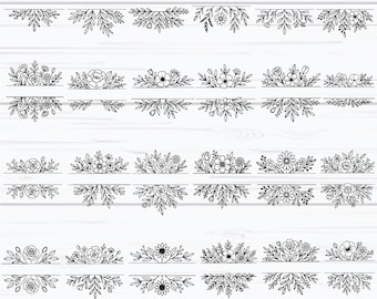 Floral Border SVG, Wedding Frame Svg, Family Name Svg, Floral Frame Svg, Elegant Floral Name Frames svg, dxf, png, Digital Download