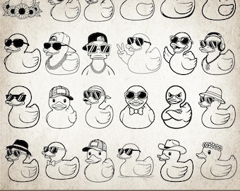 Pato de goma SVG, Pato de baño SVG, Vector de goma, Clipart de pato de goma, Contorno de pato, Silueta de pato, Pato de goma PNG, Descarga digital