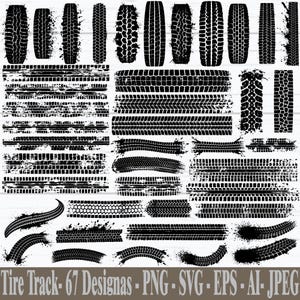 Tire Tracks SVG, Tire Track Patterns, Tire Track Clipart, Tire Marks SVG, Dirt Track Marks, Tire Tread Svg, Tire Track Vector, Silhouette