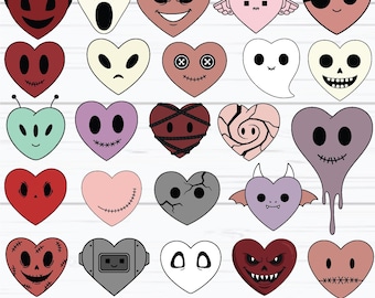 Spooky Valentine SVG, Creepy Valentine Heart Svg, Goth Valentine Svg, Gothic Hearts Svg, Skull Valentine Svg, Funny Valentine, png, eps