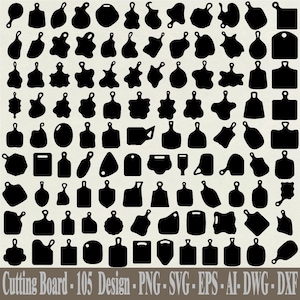 Cutting Board Designs Bundle, Kitchen Cutting Board Svg, charcuterie Board Svg, Cutting Board Cut File, Ai Dxf Eps, Digital Download