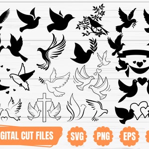 Pigeon SVG, Dove Silhouette SVG, Wedding Dove SVG, Love Bird Svg, Peace Svg, Bird Silhouette, Pigeon Clipart, Dove ClipArt, Svg File Cricut