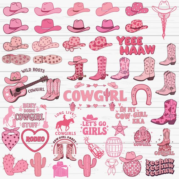 Cowgirl SVG Bundle, Cowgirl Boots SVG, Cowgirl Hat SVG,  Let's Go Girls svg, Disco Cowgirl svg, Digital Cut Files, Digital Download