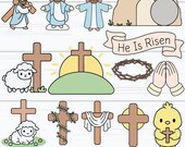 Kids Easter Svg Bundle, Christian Easter Svg, He Is Risen Svg, Jesus Cross Svg,  Bible Verse Svg, Easter Cricut, Digital Download