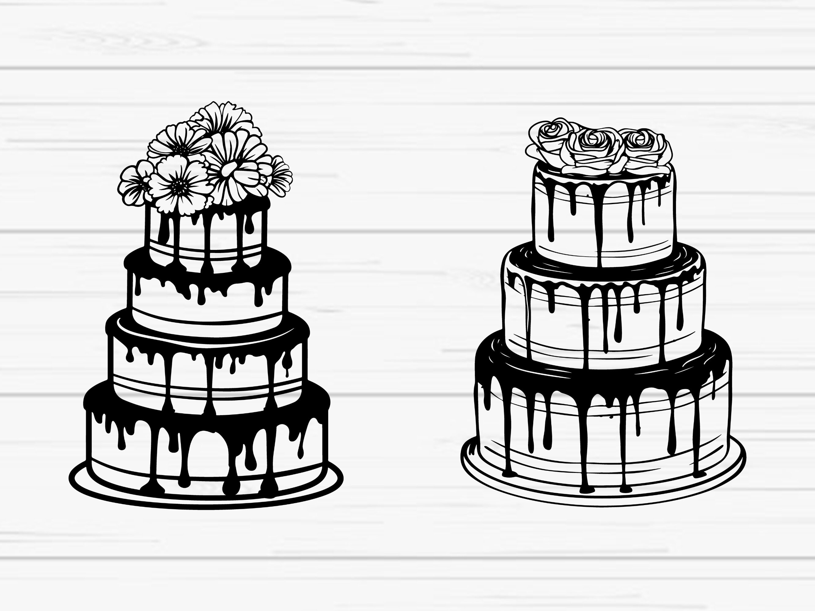 Cake Svg Bundle, Wedding Cake Svg, Birthday Cake Svg, Birthday Party ...