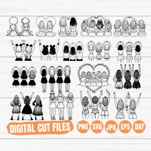 ベスト フレンズ バンドル SVG、友情の日 SVG、友達のお祝い SVG、友達の乾杯、BFF SVG、女の子のパーティー SVG、ベスト フレンズ ハグ SVG、