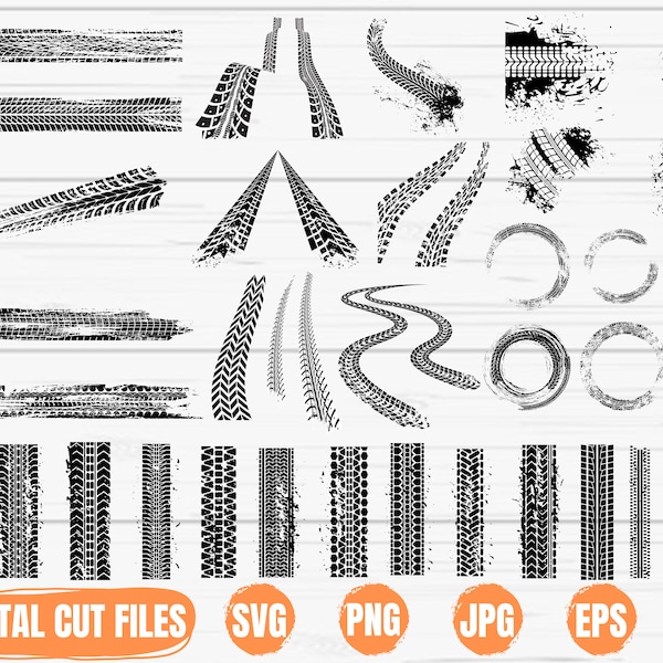 Reifenspuren SVG, Reifenspurmuster, Reifenspur Clipart, Reifenspuren SVG, Dirt Track Marks, Reifenprofil SVG, Reifenprofil Vektor