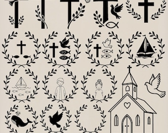 2 Fustelle Croce E Pesce Per Fai Da Te - Per Biglietti Comunione, Battesimo, Matrimonio, Acciaio Durevole - Foto 11