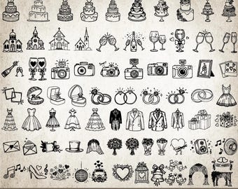 Wedding Icons SVG, Wedding Timeline SVG, Wedding Planner Elements SVG, Wedding Symbol Doodle Elemnts svg, Minimal Symbols eps dxf svg png