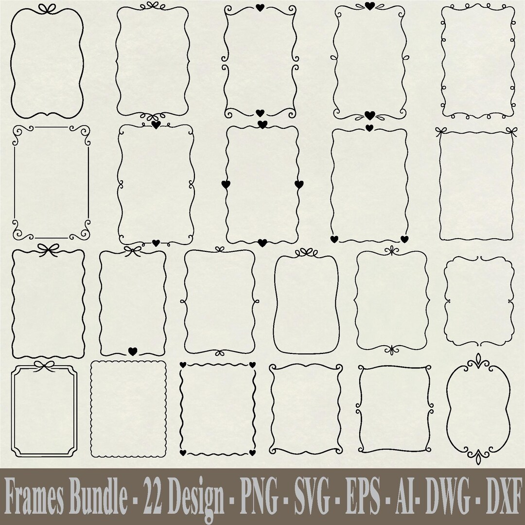 Fun Frame Svg Hand Drawn Frames SVG, Doodle Frames Svg, Decorative Frames Svg ...
