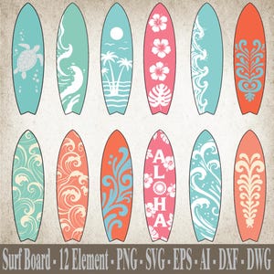 Surfboard SVG, Surfboard PNG, Aloha SVG, Summer svg, Surfing svg, Ocean svg, Surfboard Clipart, Layered, Digital Download