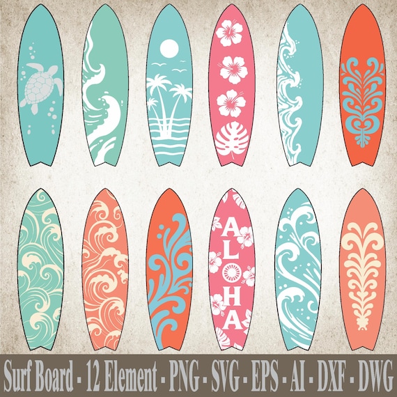 Surfboard SVG, Surfboard PNG, Aloha SVG, Summer svg, Surfing svg, Ocean svg, Surfboard Clipart, Layered, Digital Download