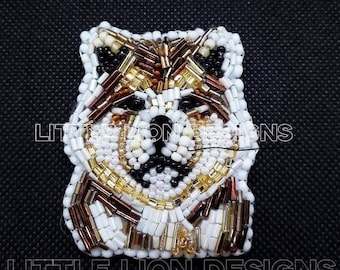 Akita inu pendant (Japanese akita brooch, filligree dog, dog breed jewellery, little Lion Design)