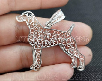 German shorthaired pointer jewelry, german wire pointer pin,  german pointer pendant,gsp,little Lion Design.