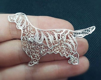 Welsh Springer Spaniel sterling silver brooch