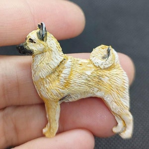 ノルウェーのブフンドのリアルなブローチ/ペンダント/ショークリップ（犬用ギフト ショードッグ 小さなライオン デザイン）/