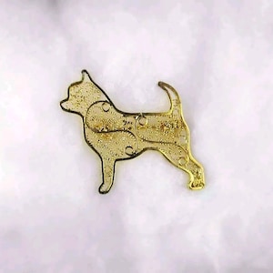 チワワ スムース スターリング シルバー ペンダント (/犬用ピンネックレス ショードッグ エナメル ゴールド フィリグリー リトル ライオン デザイン)/
