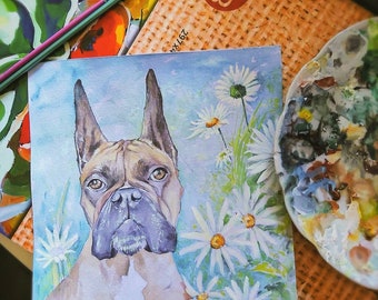 Custom original drawing from the photo of your pet, pet portrait, pet art, dog art, dog portrait