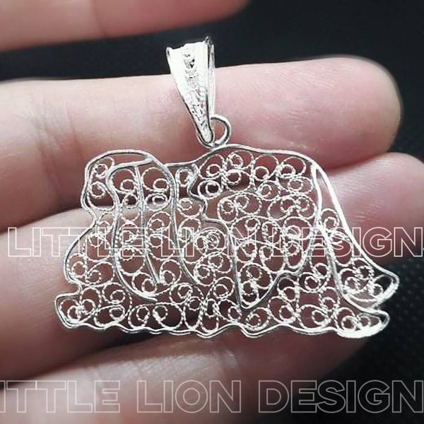 Pendentif pékinois, broche, silhuette, bijoux, petit Lion Design